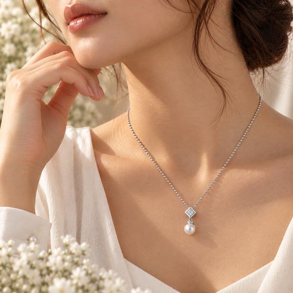 Ruhi Pearl Drop Square Gold Chain