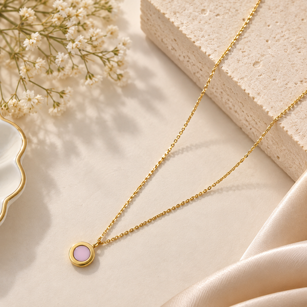 Meera Pink Circle Gold Chain