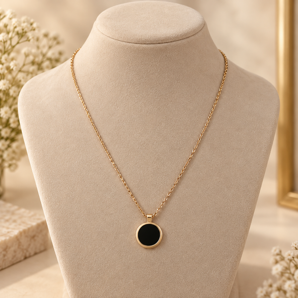 Aditi Black Disc Gold Chain