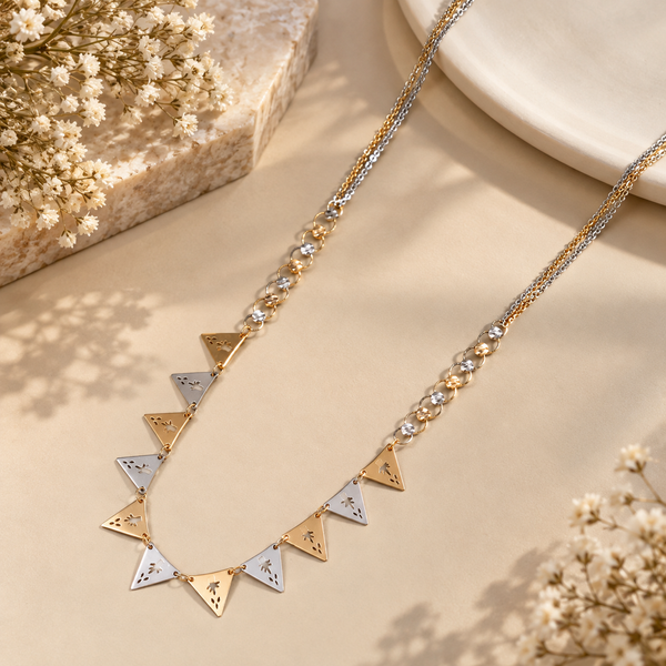 Yashi Dual Tone Triangle Gold Chain