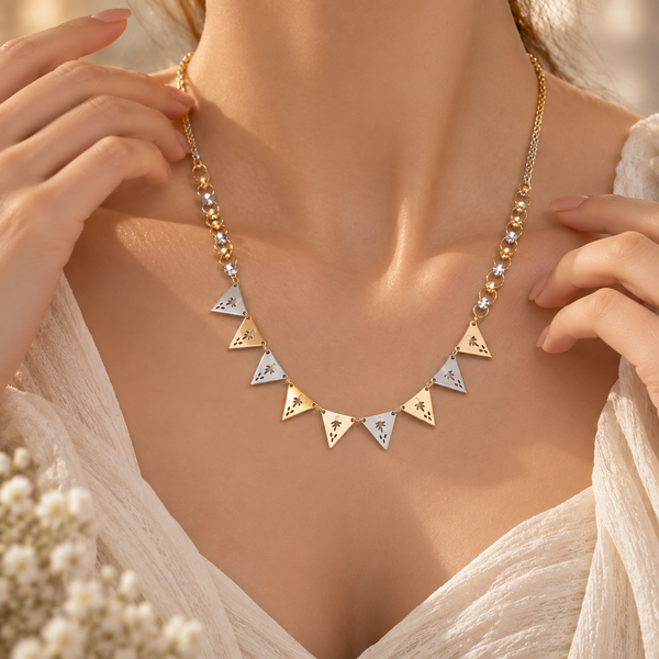Yashi Dual Tone Triangle Gold Chain