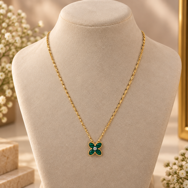 Emerald Butterfly Gold Chain