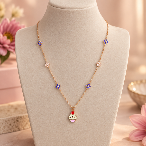 Cupcake Bloom Gold Chain For Kids