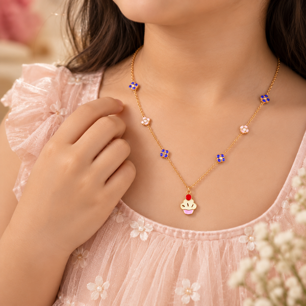 Cupcake Bloom Gold Chain For Kids