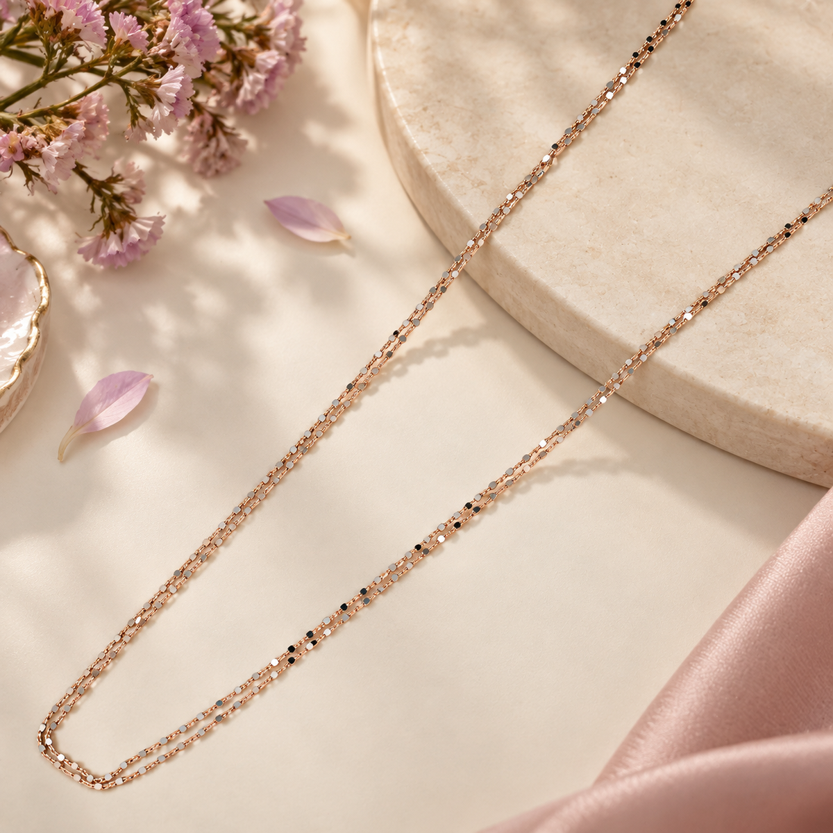 Rashi Twin Link  Rose Gold Chain