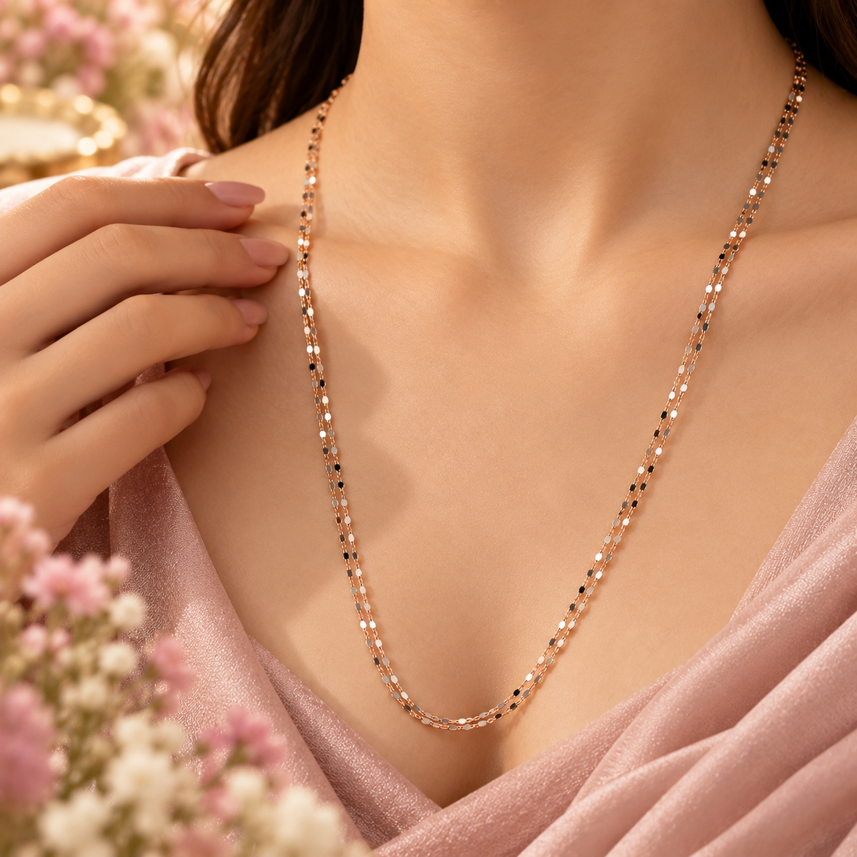 Rashi Twin Link  Rose Gold Chain