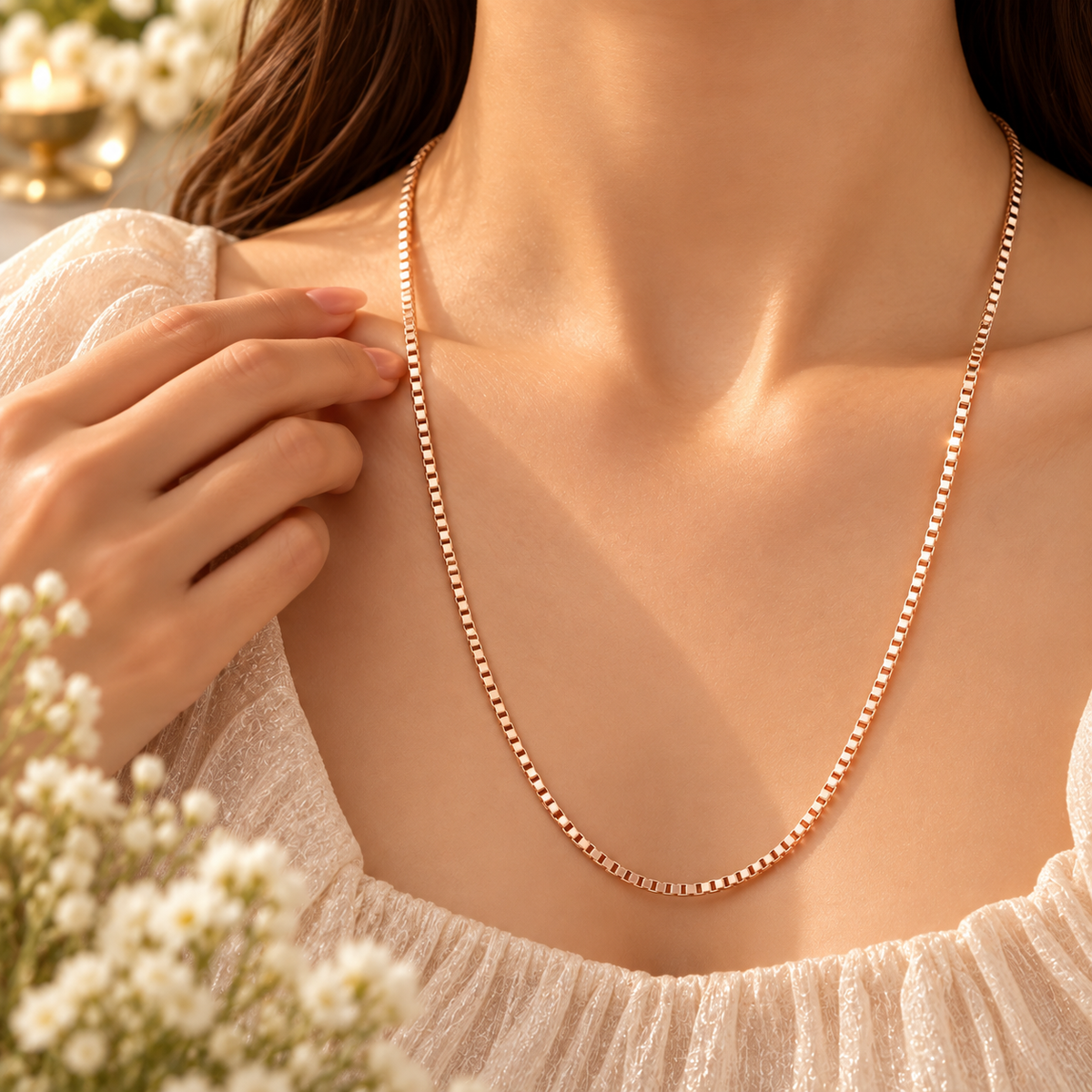 Pranvi Box Rose Gold Chain