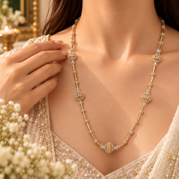 Jhanvi Royal Lattice Rose Gold Chain