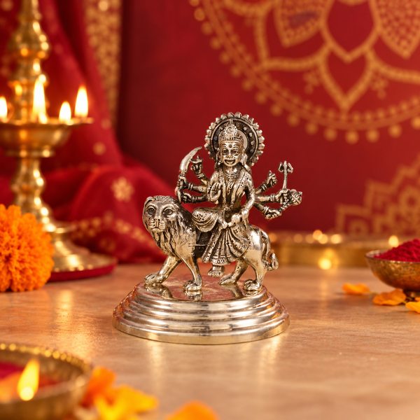 Divine Durga Maa Silver Idol