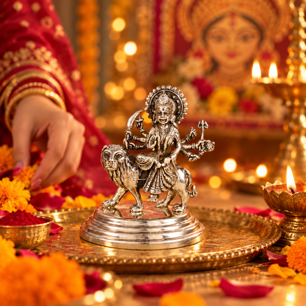 Divine Durga Maa Silver Idol
