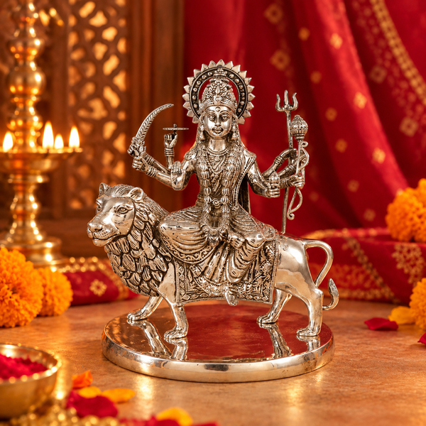 Rajrajeshwari Durga Maa Silver Idol