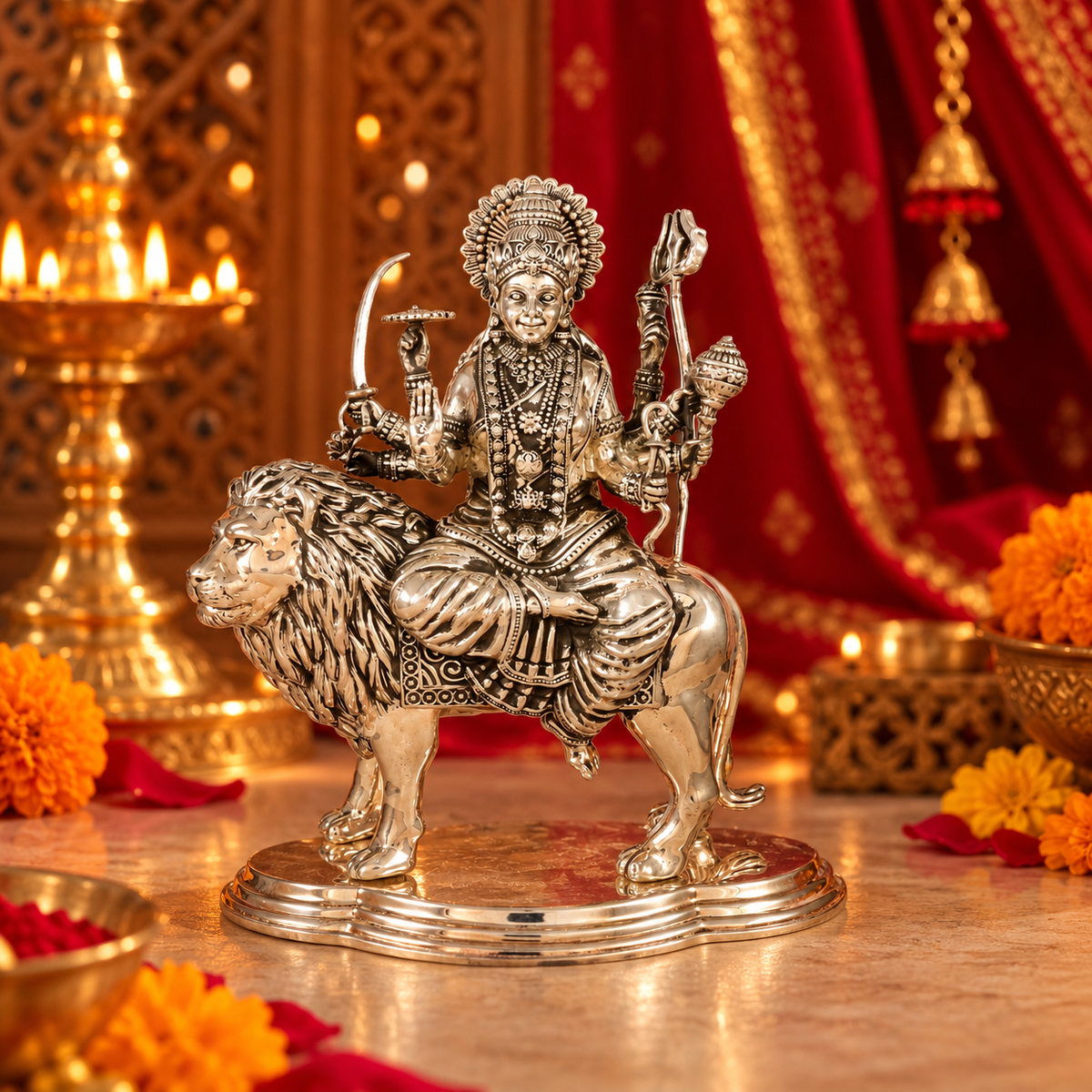Ambe Bhawani Maa Silver Idol