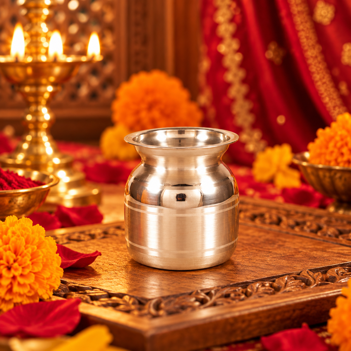Shubh Amrit Silver Kalash Nariyal