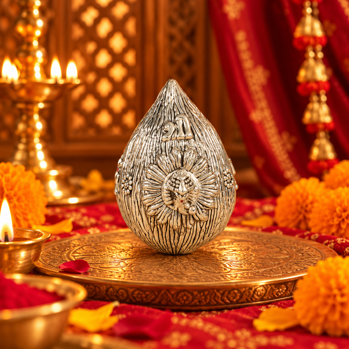 Shubh Amrit Silver Kalash Nariyal