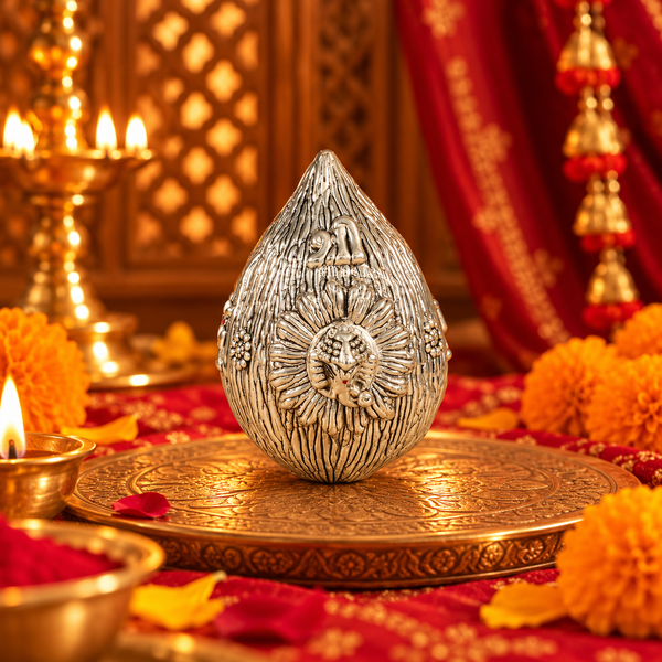 Shakti Purna Silver Kalash Nariyal