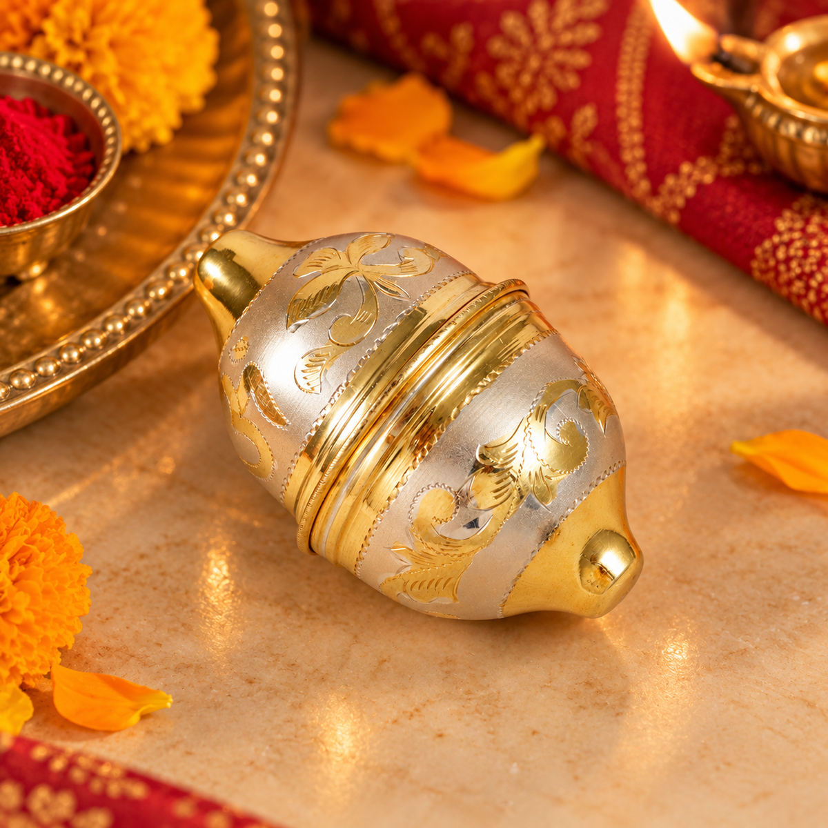Divine Om Silver Nariyal
