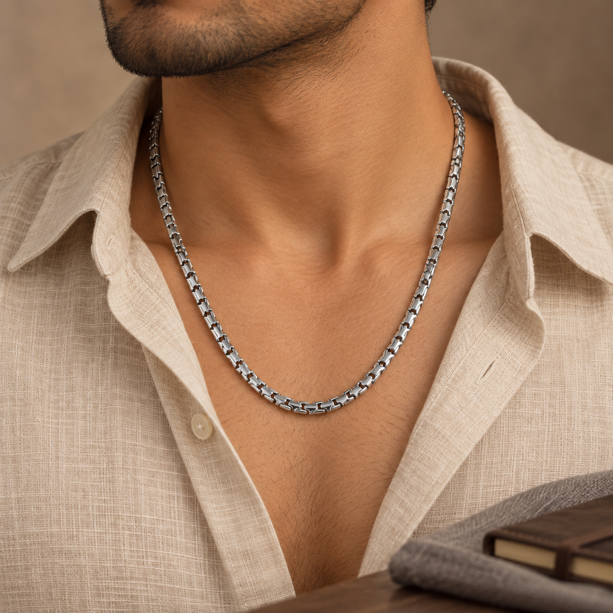 Rudra Sleek Arrow Link Silver Chain