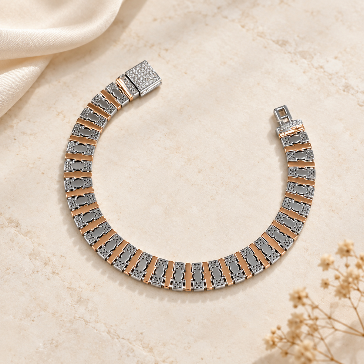 Abeer Rose Matrix Silver Bracelet For Him
