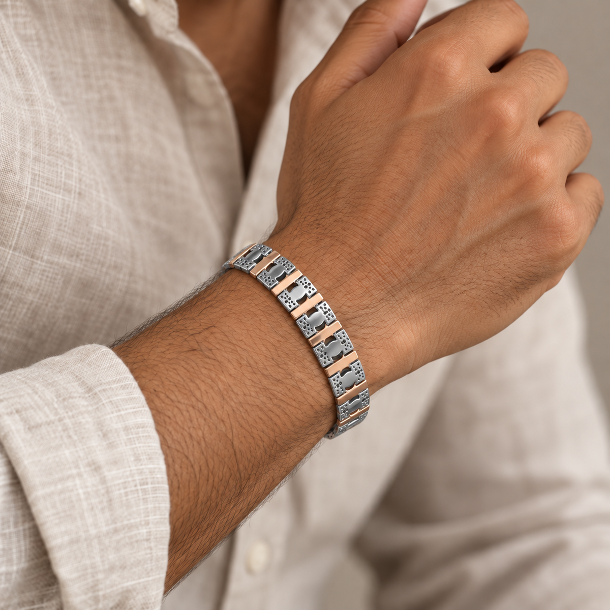 Abeer Rose Matrix Silver Bracelet For Him