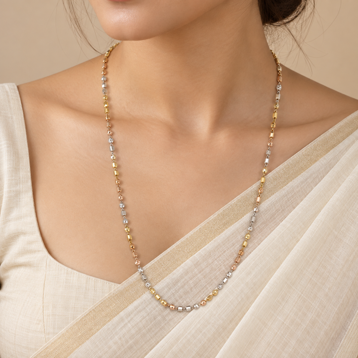 Aarohi Tricolor Silver Chain