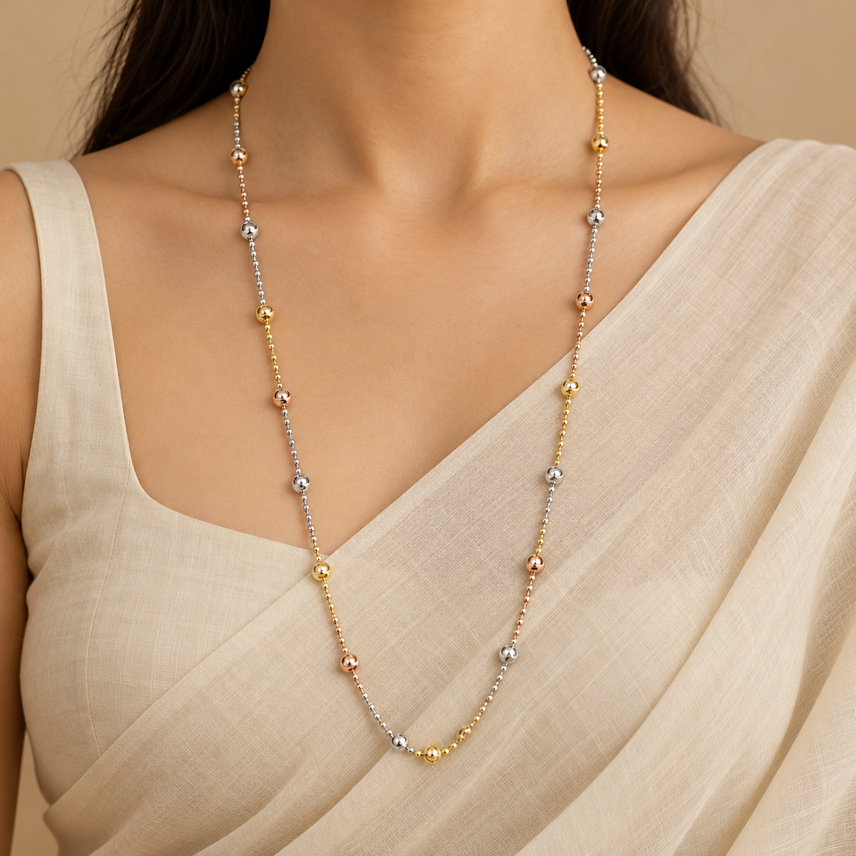 Shanaya Orbit Bead Silver Chain