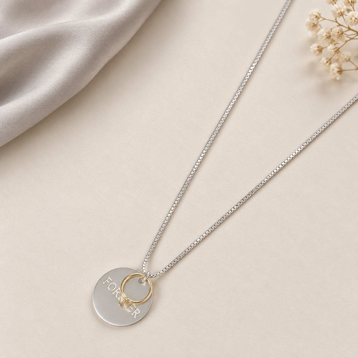 Kyra Forever Circle Pendant Silver Chain