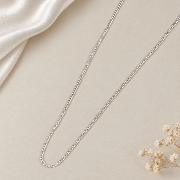 Rhea Lustrous Figaro Silver Chain