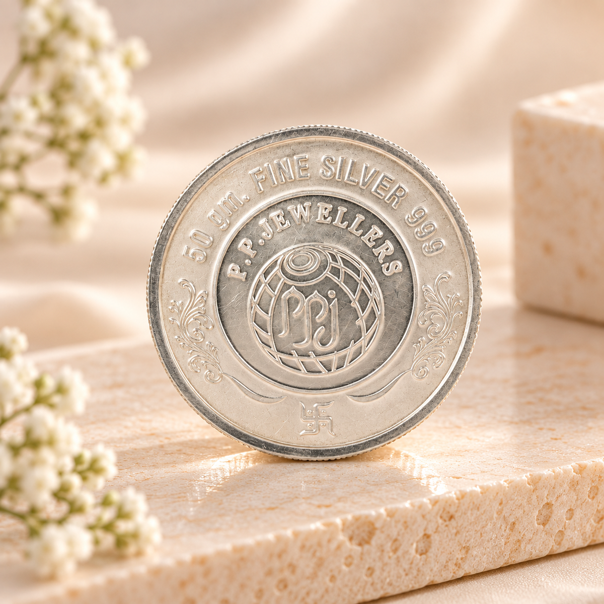 Shubh Labh 50Gm Silver Coin