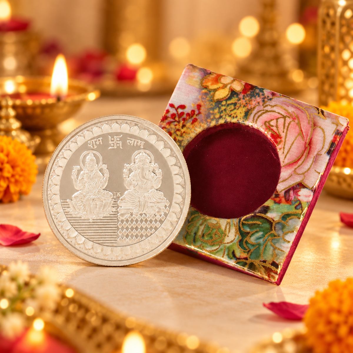 Shubh Labh 50Gm Silver Coin