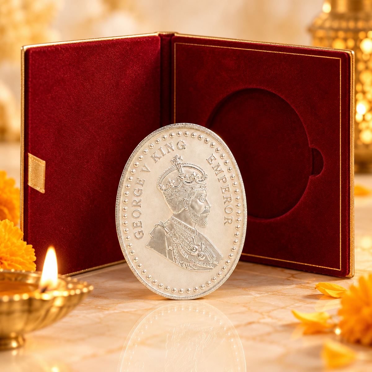 George V Crown 50Gm Silver Coin