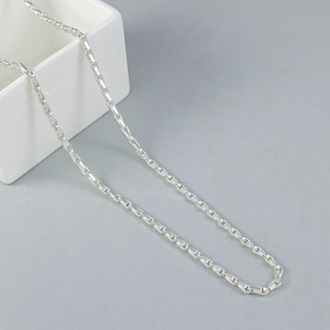 Ishaan Sterling Cube Link Silver Chain  For Him
