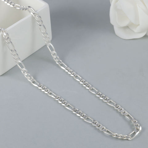 Sterling Figaro Style Silver Chain For Him
