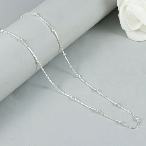 Sneha Pretty Beaded Silver Chain
