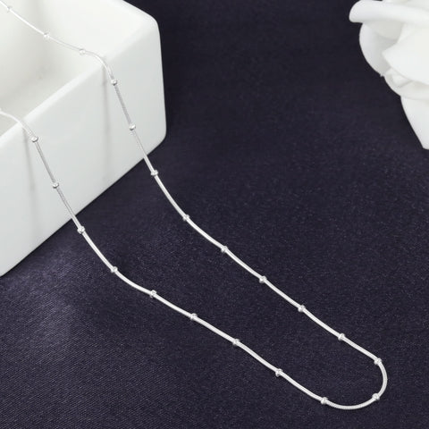 Prisha Beaded Shine Silver Chain