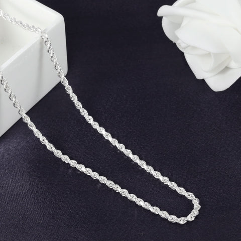 Raghav Rope Design Silver Chain For Him