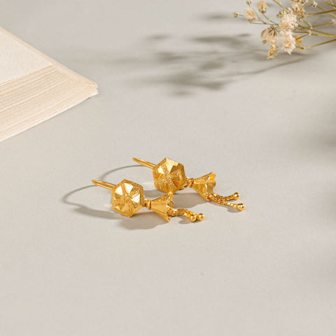 Veena Trendy Gold Danglers Earrings