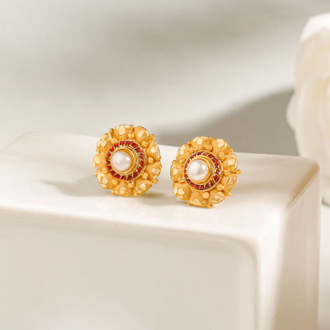 Tanirika Pearl Gold Earrings