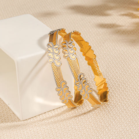 Navika Designer Floral Gold Bangles