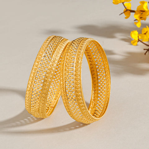 Ivanya Artistic Mesh Gold Bangles