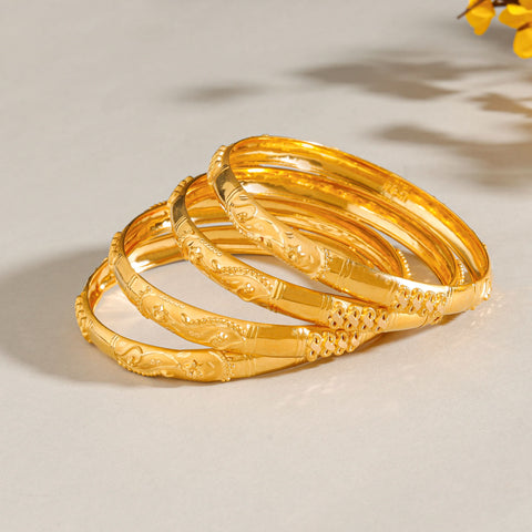 Risha Antique Pattern Gold Bangles