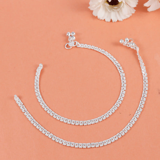 Jasmine Silver Anklets