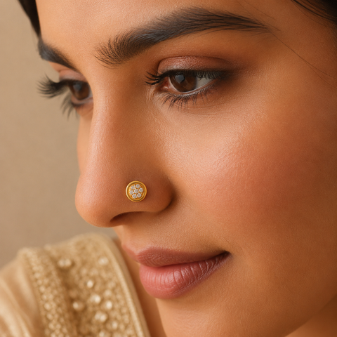Reet Eternal Cluster Glow Gold Nose Pin