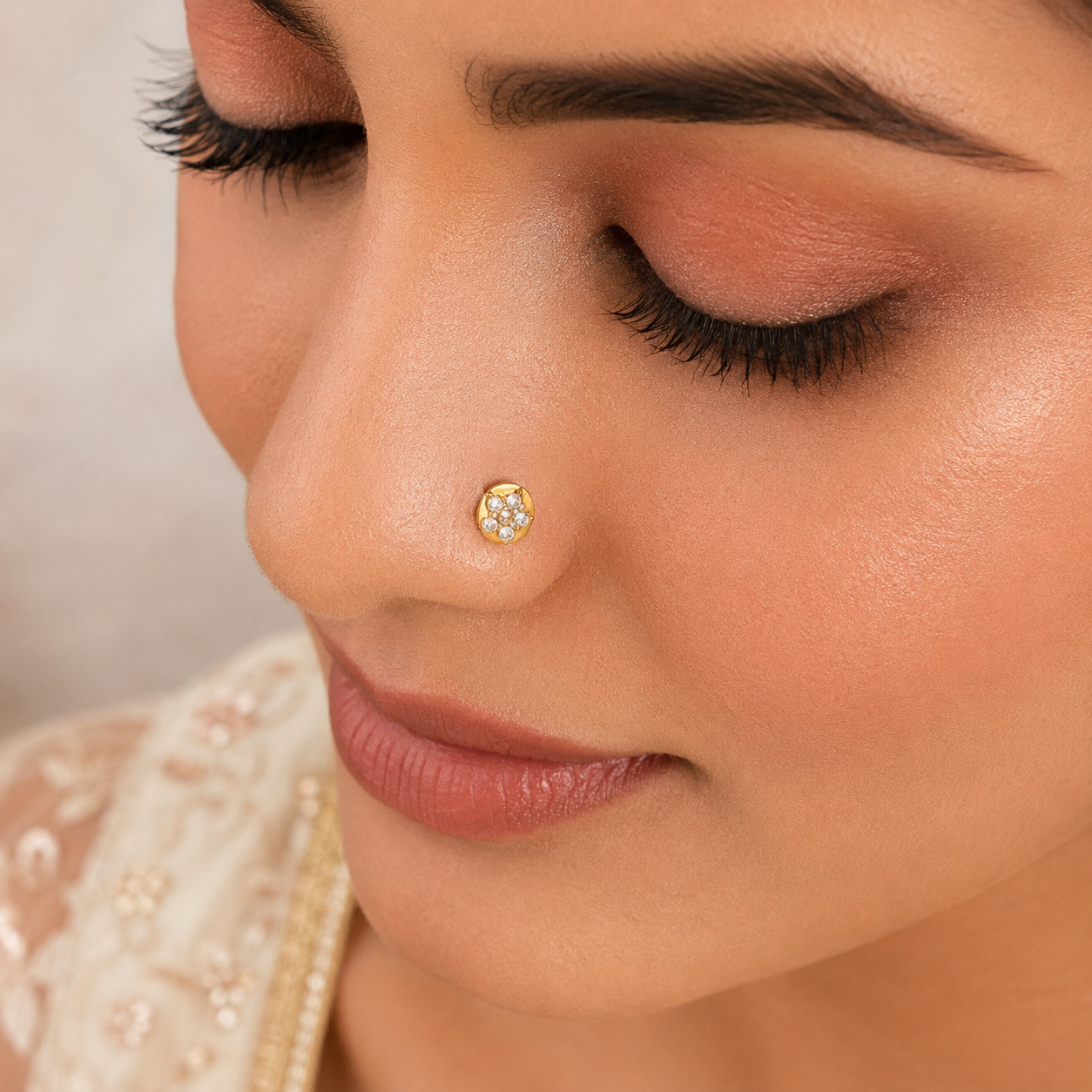 Reeva Petite Bloom Gold Nose Pin