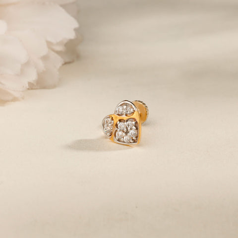 Riddhi Shiny Love Petals Gold Nose Pin