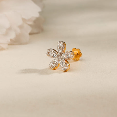 Shakti Five Petal Floral Gold Nose Pin