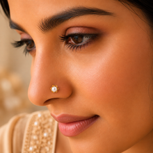 Nitya Pure Pearl Beauty Gold Nose Pin