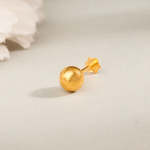 Aarushi Simple & Round Ball Gold Nose Pin