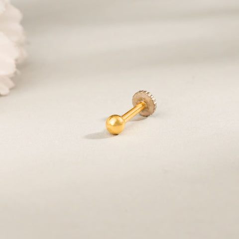 Yamini Smooth Ball Gold Nose Pin