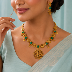 Gopika Golden Peacock Legacy Gold Necklace Set