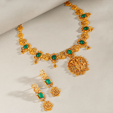 Gopika Golden Peacock Legacy Gold Necklace Set